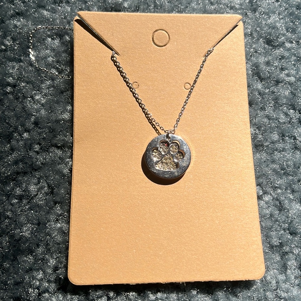 Touchstone Crystal paw print necklace